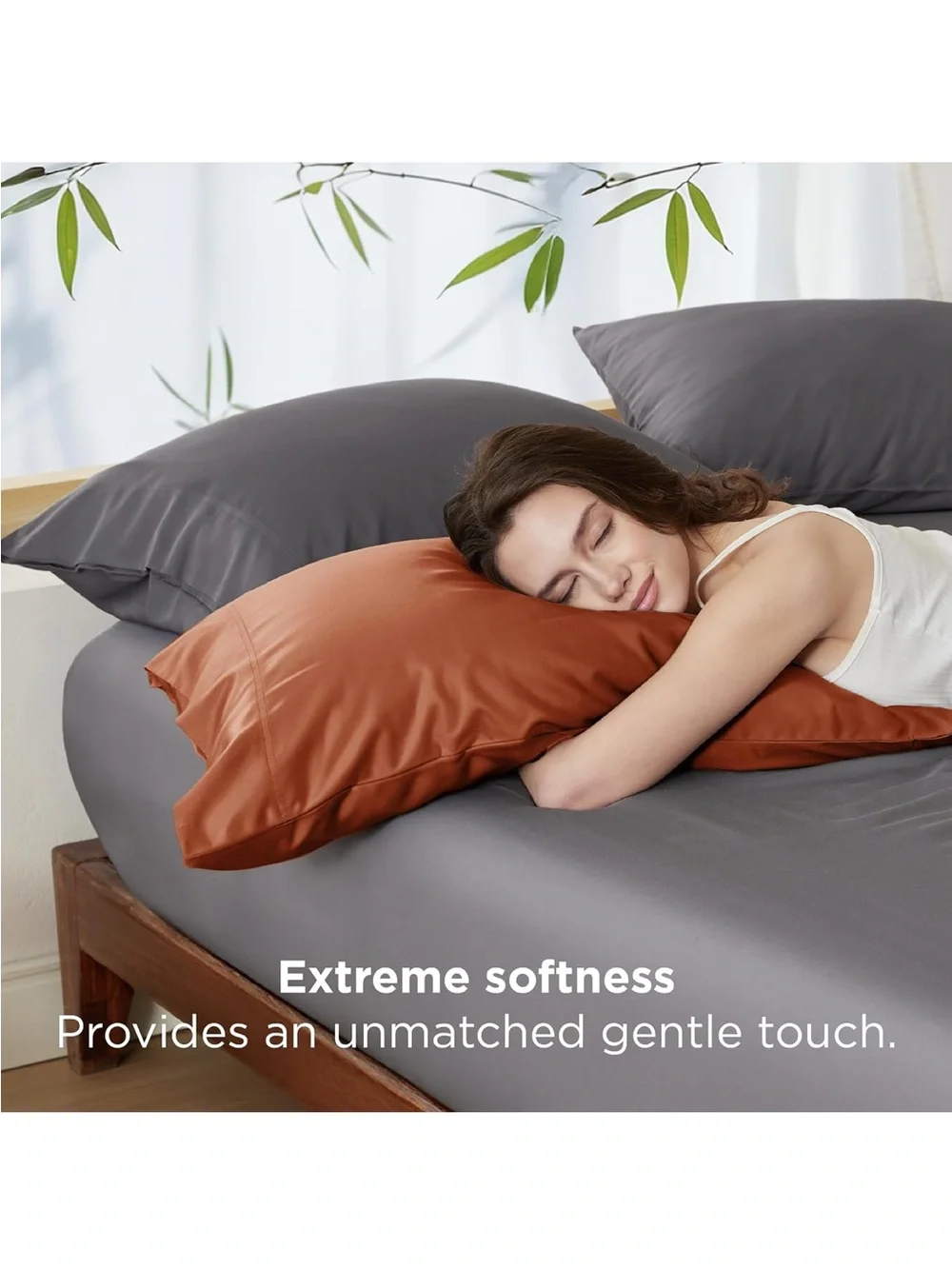NEW Bedsure Pillow Cases Standard Size Set of 2, 100% Rayon Derived from Bamboo